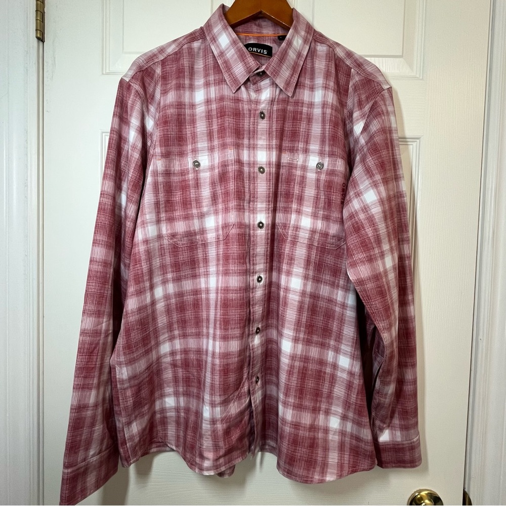 Orvis Plaid Button Down Shirt Size Large